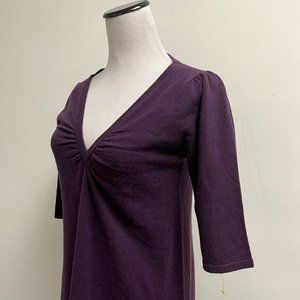Michael Stars cashmere wool knit sweater dress plum purple S M L one size